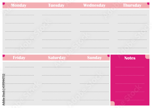 Planificador semanal, organizador semanal