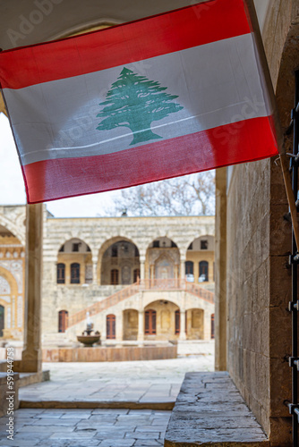 Courtyard of Dar al-Wousta, Beiteddine Palace of emir Bashir Shihab II, Lebanon photo