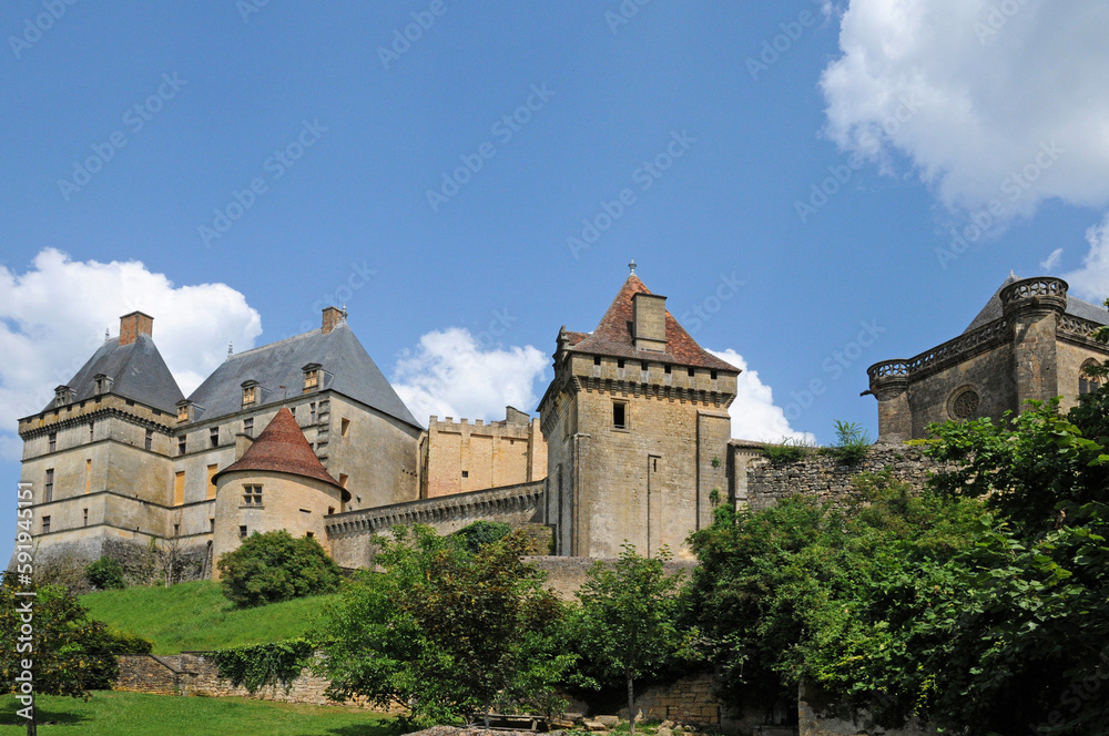 Perigord, the picturesque castle of Biron in Dordogne