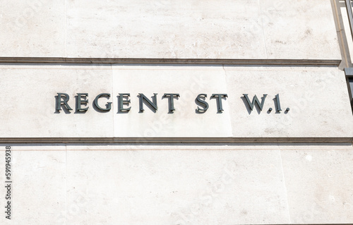 Canvas Print A street sign for Regent Street in Westminster, London, United Kingdom