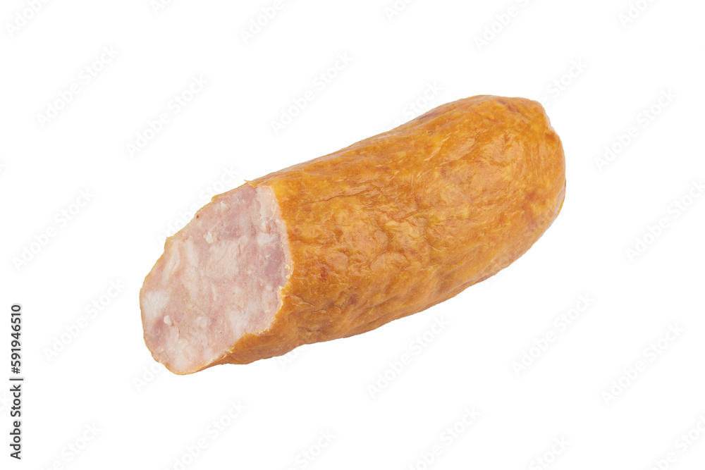 sausage, a piece of smoked sausage isolated from the background sausage, a piece of smoked sausage isolated from the background