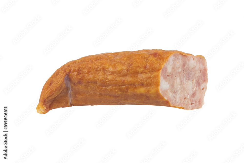 sausage, a piece of smoked sausage isolated from the background sausage, a piece of smoked sausage isolated from the background