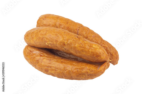 sausage, smoked sausages isolated from the background