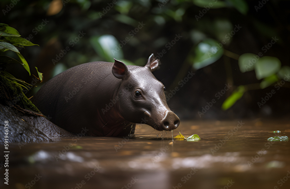 Fototapeta premium Tapir 2 - Generative AI