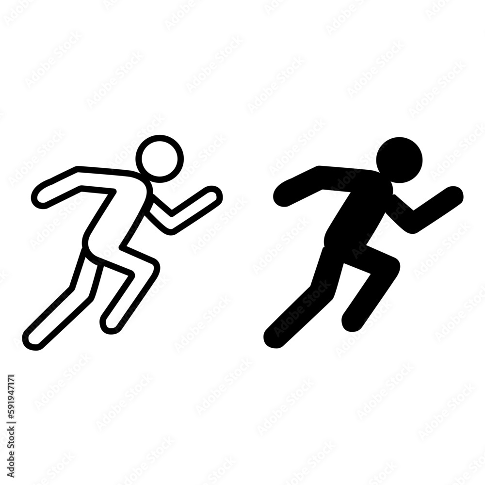 Running icons. Vector Illustration of a Running Man. Athletics. Marathon