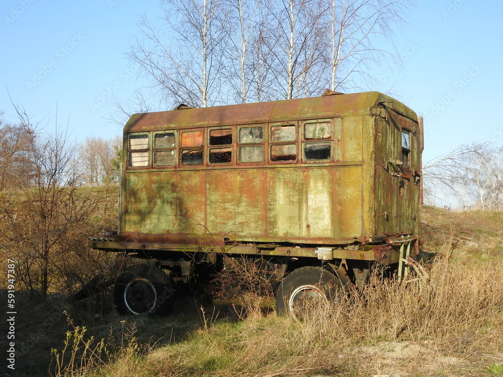 old rusty truck in russia