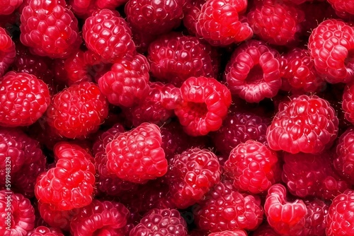 TILE Background of fresh raspberries with shimmering drops of water. View from the top. Shadows are soft. Focus is sharp and clean. Retouching at the highest level.