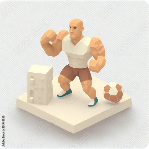 Tiny mini isometric working atlete muscle strong playing gym photo