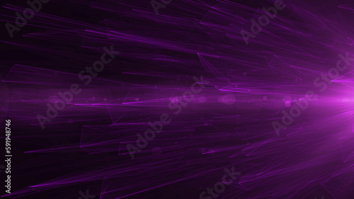 Purple beautiful abstract molecular dot geometric structure space background animation, modern triangle shaped technology particle themed background