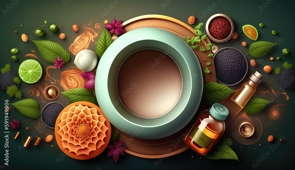 Herbal cosmetic products, herbs and flowers on serene spa background. Herbal cosmetic products, herbs and flowers on serene spa background.