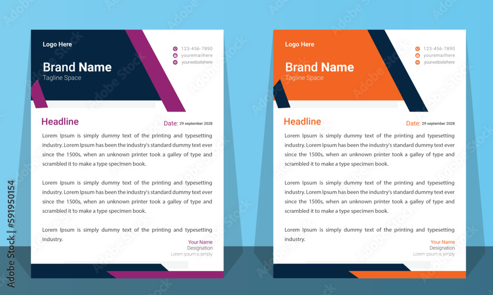 Creative letterhead design template for business
