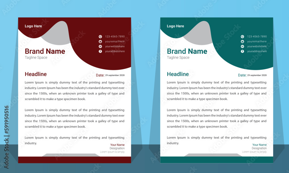 Creative letterhead design template for business