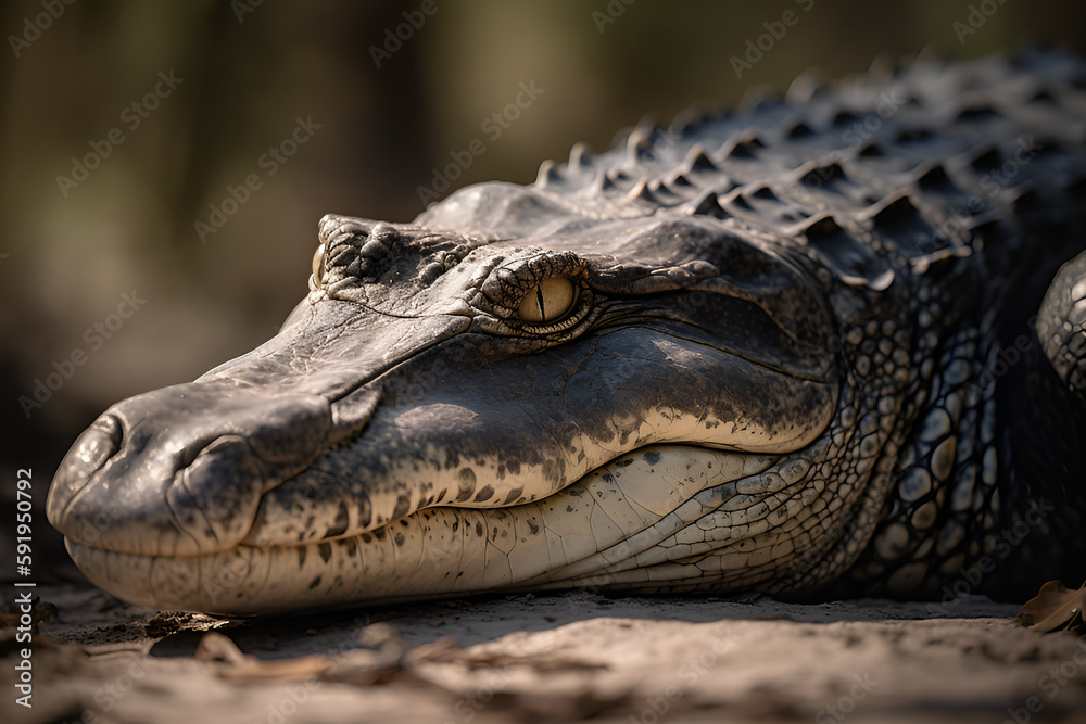 Fototapeta premium Alligator 2 - Generative AI