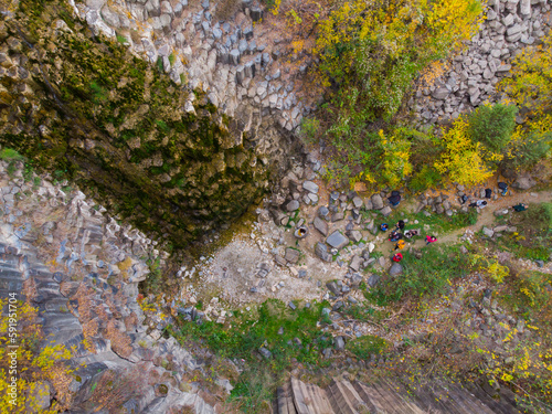 Aerial view of basalt cliffs in Sinop