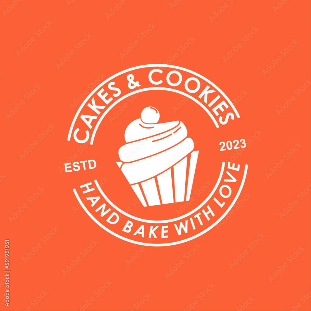 cupcake and cookies vector delicious logo cupcake and cookies vector delicious logo