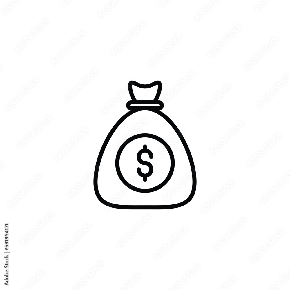 Money Bag icon design with white background stock illustration Money Bag icon design with white background stock illustration