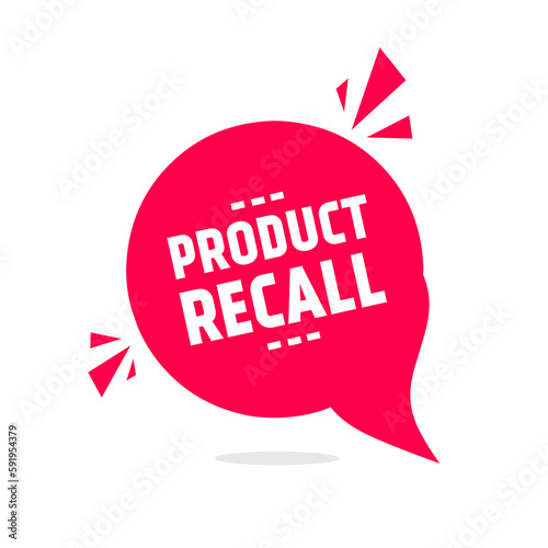 Banner Product recall megaphone icon speech bubble. Flat vector illustration.
