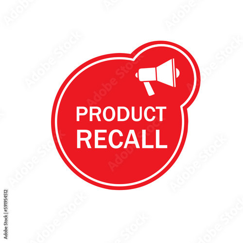 Banner Product recall megaphone icon design. Flat vector template.