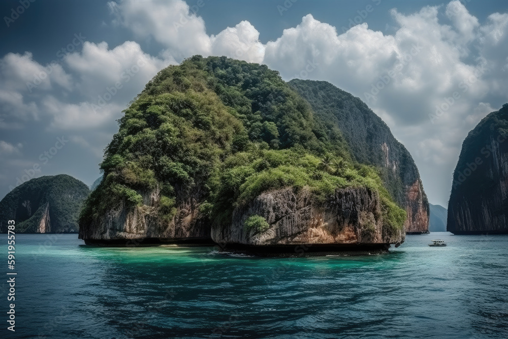 Fototapeta premium island country created with Generative AI technology