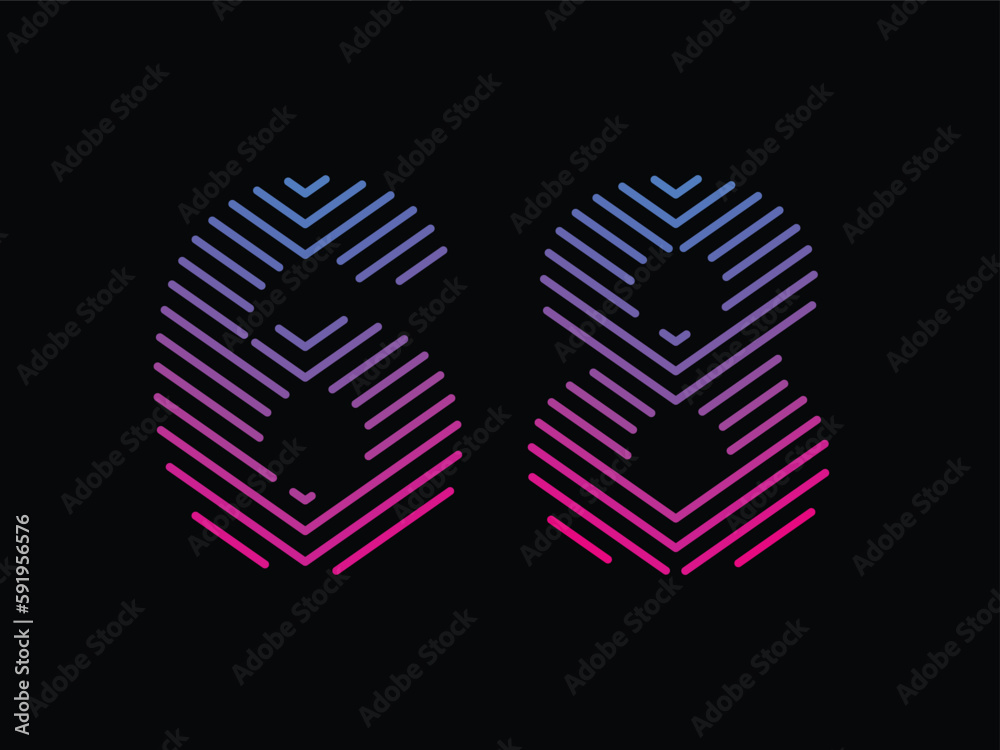 Digit 68 is written with colorful digital lines. Abstract digit 68 logo design template. Logo type vector design Digit 68 is written with colorful digital lines. Abstract digit 68 logo design template. Logo type vector design