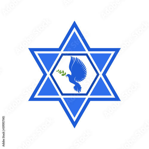 Vector illustration of the Jewish Star of David symbol combined with decorative design elements.
