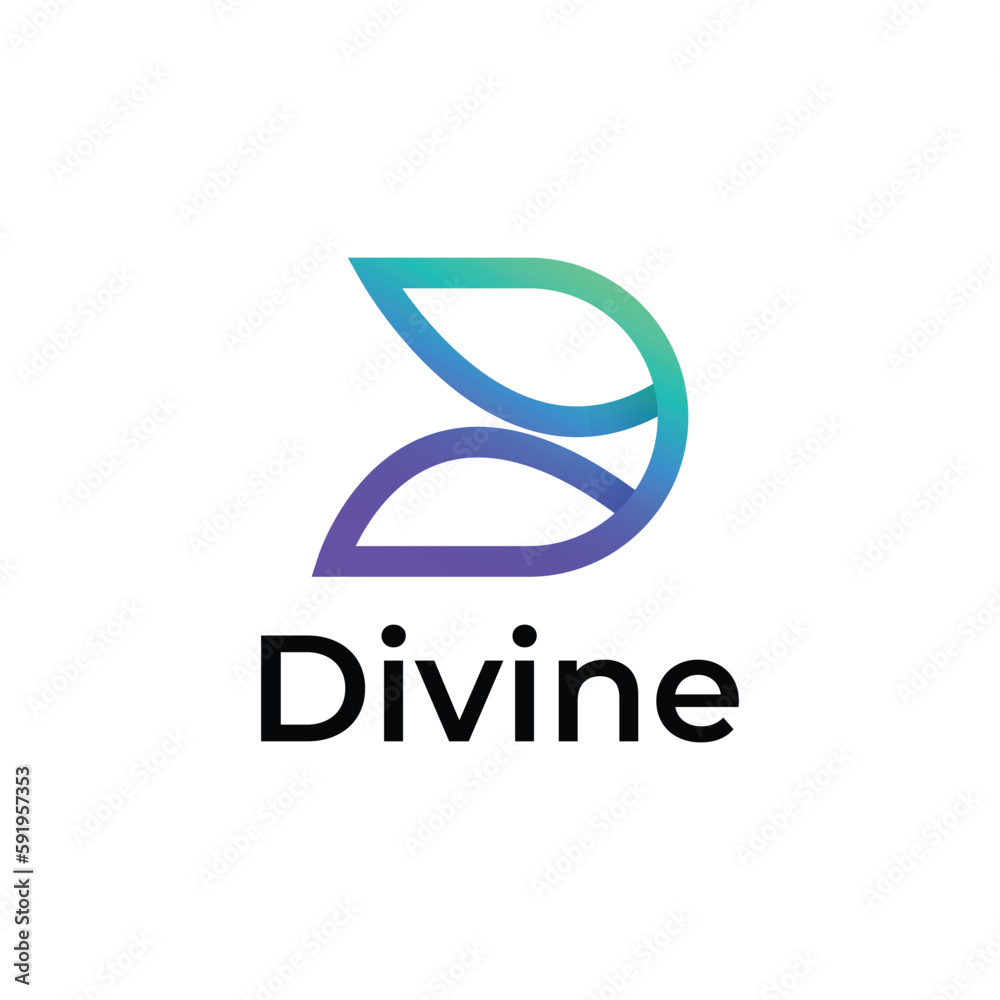 D letter modern 3d logo design D letter modern 3d logo design