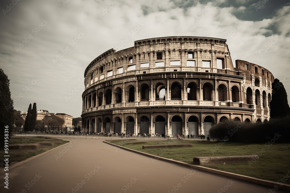 The Colosseum in Rome Italy , generative artificial intelligence
