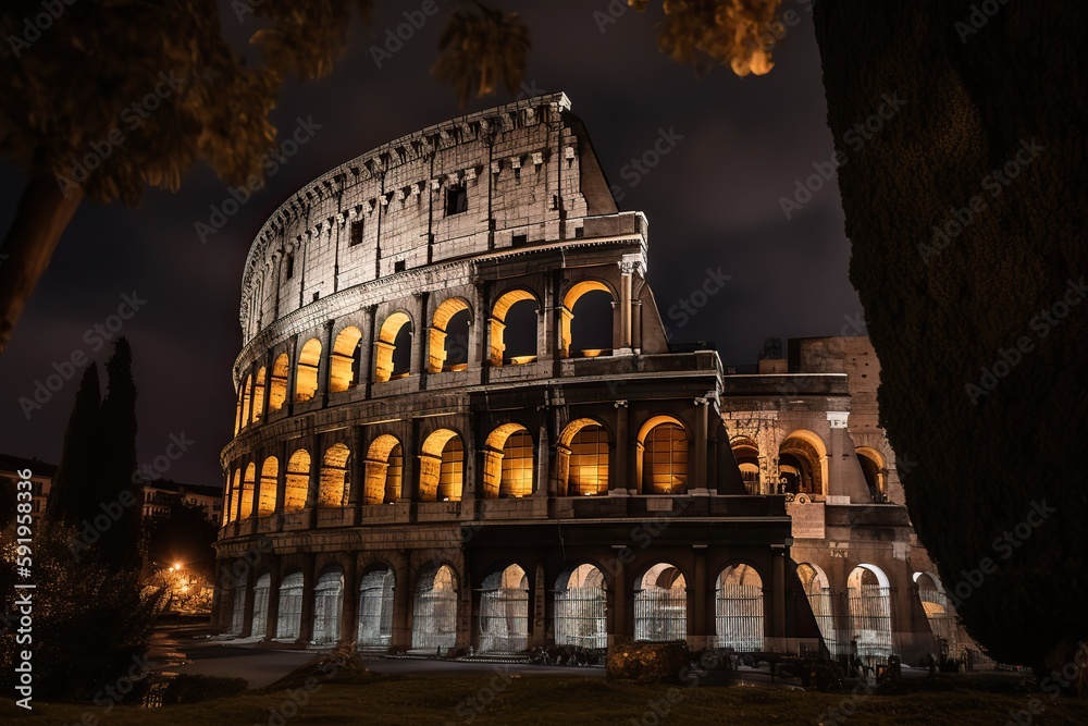 The Colosseum in Rome Italy , generative artificial intelligence
