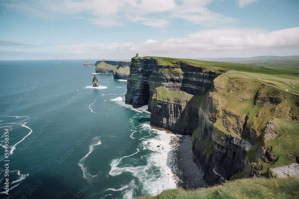: The Cliffs of Moher in Ireland, generative artificial intelligence
