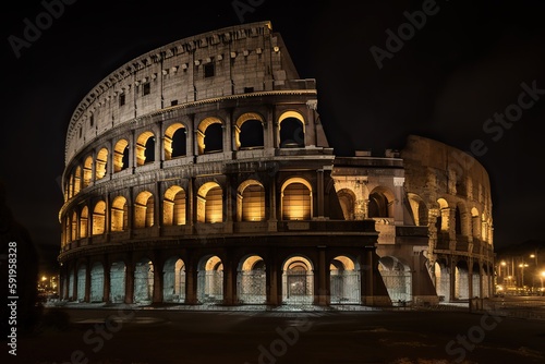 The Colosseum in Rome Italy , generative artificial intelligence 
