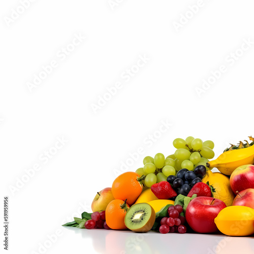 Fruits Banner Isolated On White Banner 