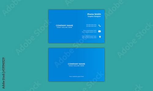 Corporate Double sided creative modern and simple abstract Horizontal and landscape Vector Clean Business Card template orientation layout illustration design company card or Visiting card.