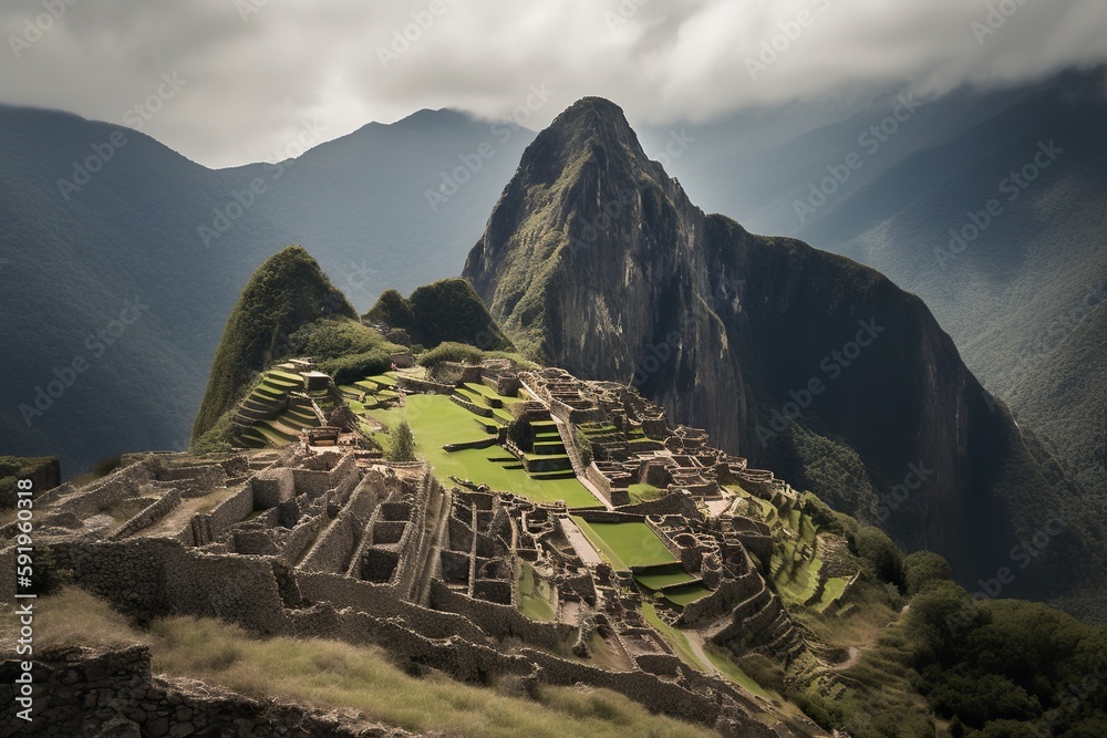 The Machu Picchu in Peru, generative artificial intelligence
