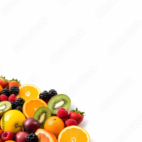 Fruits Banner Isolated On White Banner 