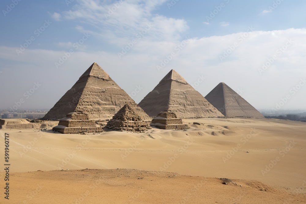  The Pyramids of Giza in Egypt , generative artificial intelligence
