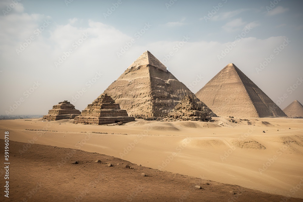  The Pyramids of Giza in Egypt , generative artificial intelligence
