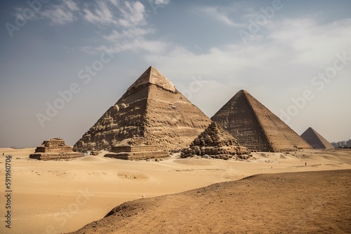  The Pyramids of Giza in Egypt , generative artificial intelligence
