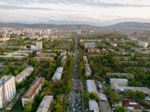 Aerial view of Bishkek city Kyrgyzstan