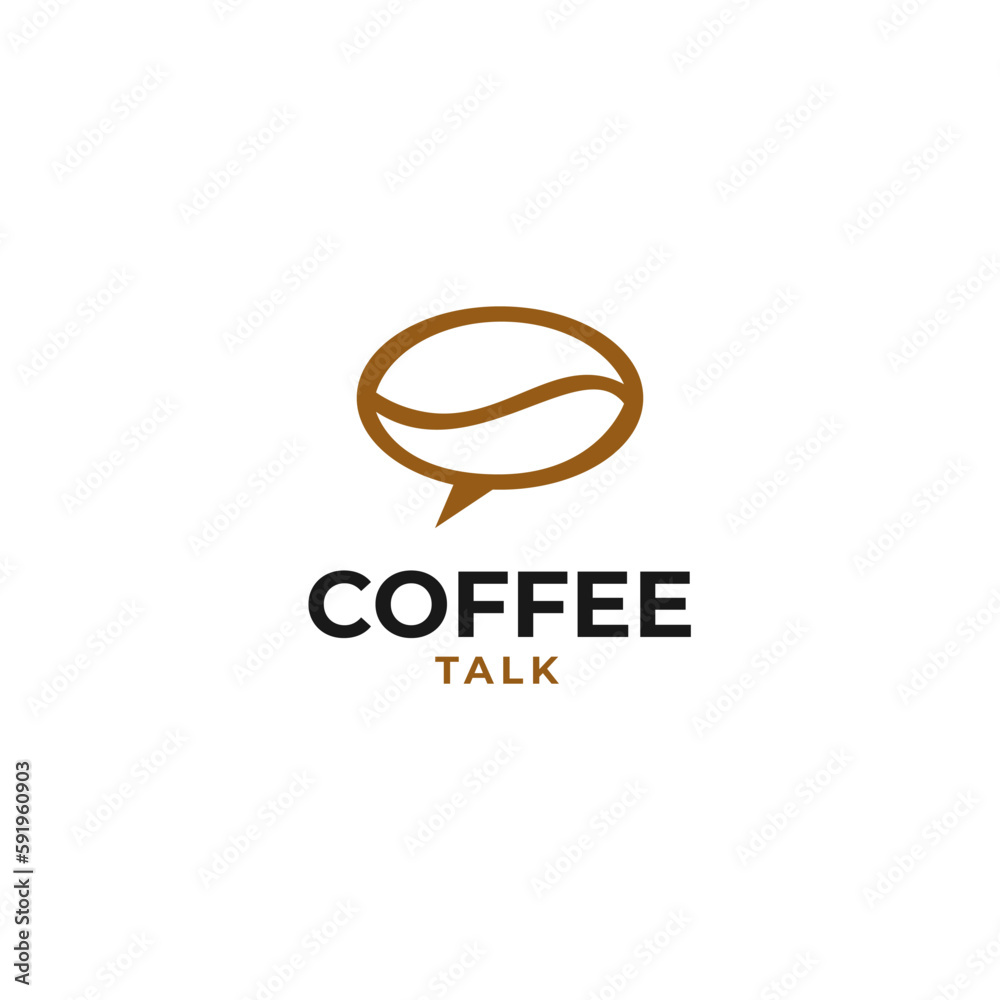 Vector coffee talk logo design concept template illustration idea Vector coffee talk logo design concept template illustration idea