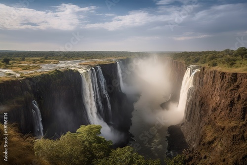 The Victoria Falls in ZambiaZimbabwe , generative artificial intelligence 