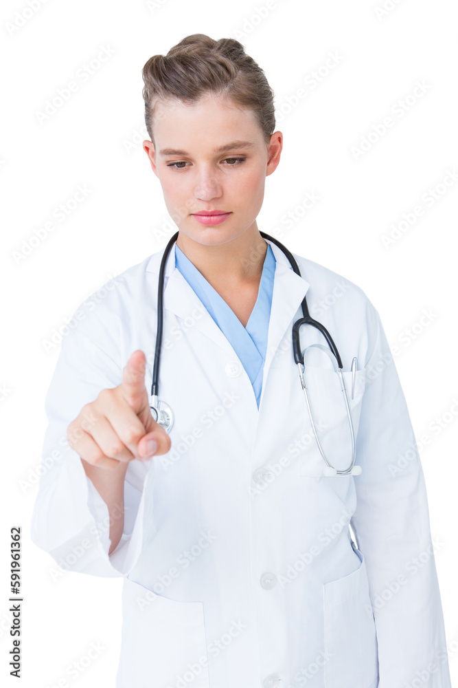 Doctor pointing the finger in the air 