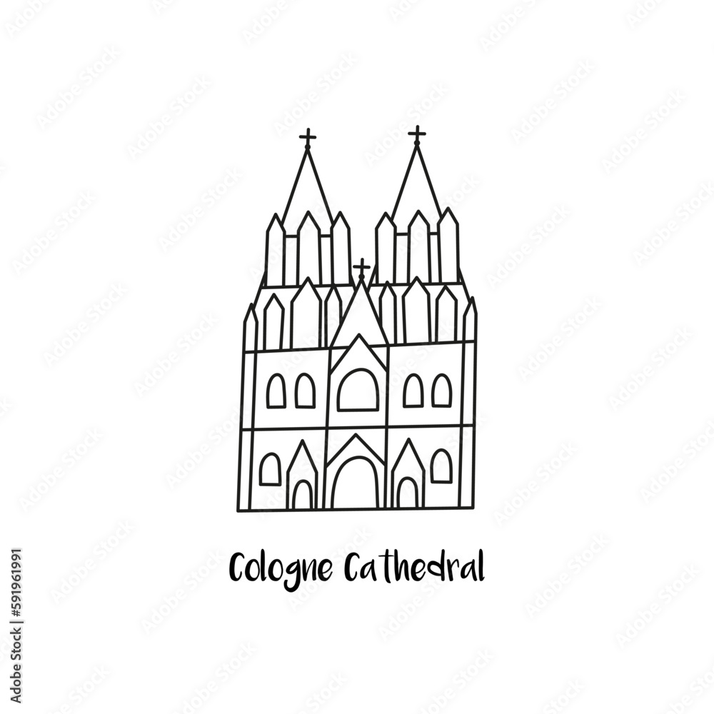 Doodle Cologne Cathedral building.