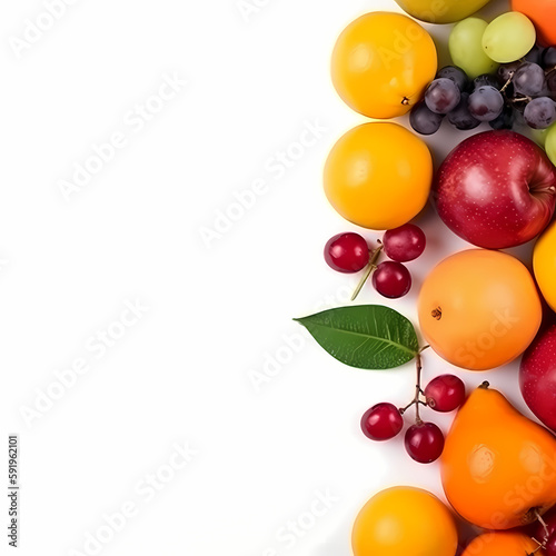 Fruit Isolated On White Background. Generative AI