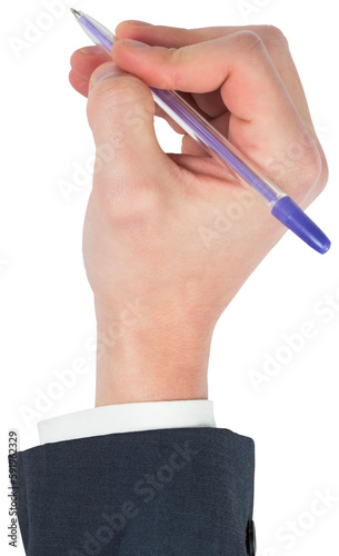 Hand writing with a pen