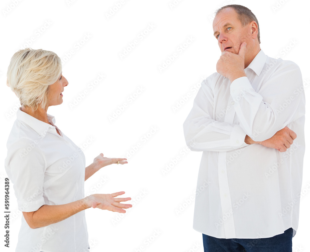 Angry older couple arguing with each other Angry older couple arguing with each other