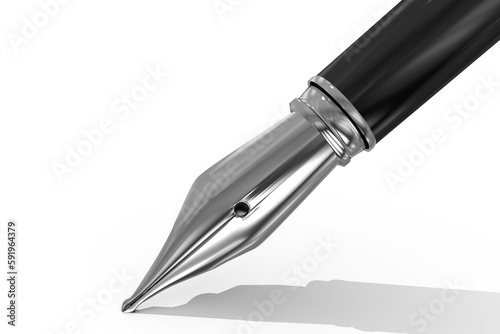 Close-up of black metallic ink pen