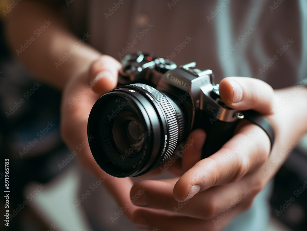 hands of photographer