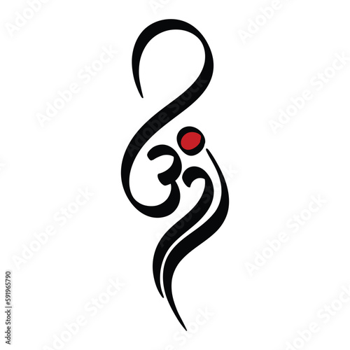 Om .  Aum ,  symbol of Hinduism flat icon  