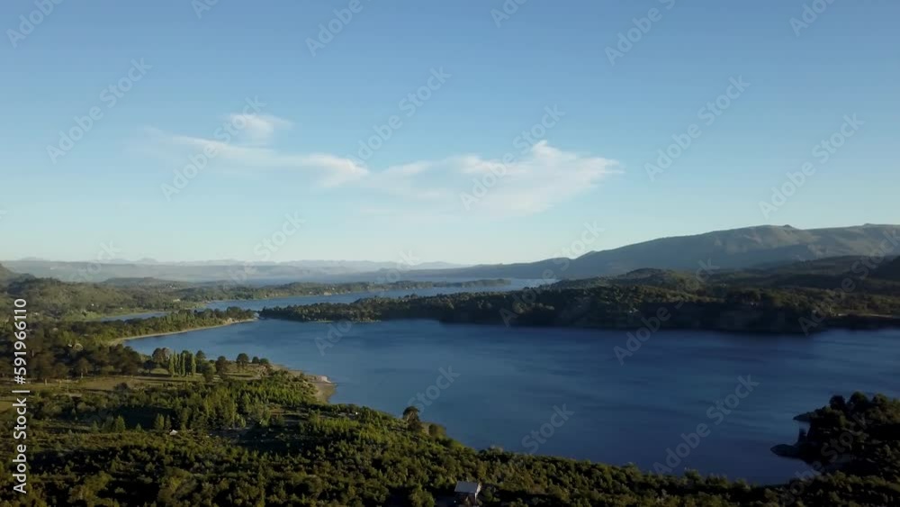 Aerial view of an Araucaria forest at Batea Mahuida volcano at Lago Alumine in the border region between Argentina and Chile.