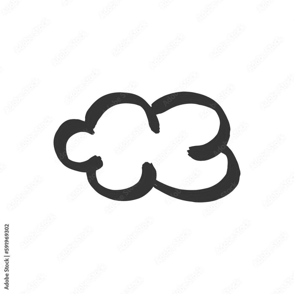 cloud hand drawn icon on white background cloud hand drawn icon on white background